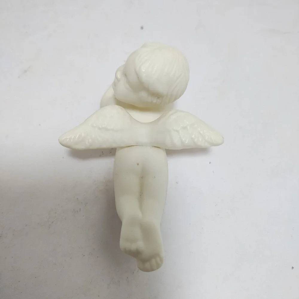 Pair Of Vintage Christmas Angel Candle Climber Huggers Porcelain Set of 2‎ White